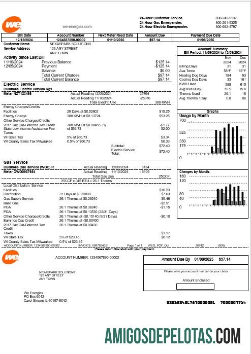 Para baixar modelo de fatura de serviços públicos nos EUA em formatos Word e PDF